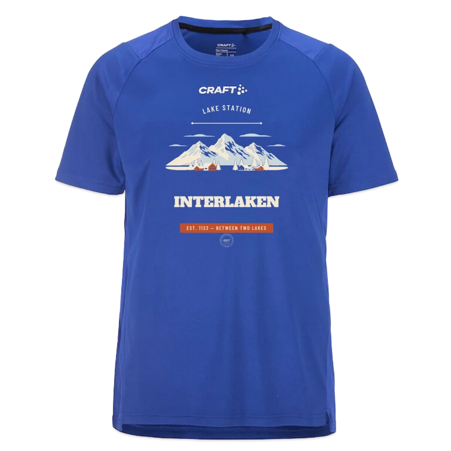 Interlaken badge on a craft rush 2.0 t-shirt, deep royal