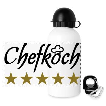 Koch Kochmütze Chefkoch kochen essen - Panorama Trinkflasche mit Deckel 500 ml - Weiß - Vorne