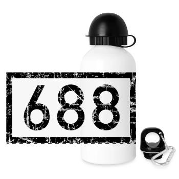 Rheinkilometer 688 Vintage - Köln am Rhein - Panorama Trinkflasche mit Deckel 500 ml - Weiß - Vorne
