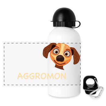 Lustiger Spruch, Zocken hält Aggromon in Schach - Panorama Trinkflasche mit Deckel 500 ml - Weiß - Vorne