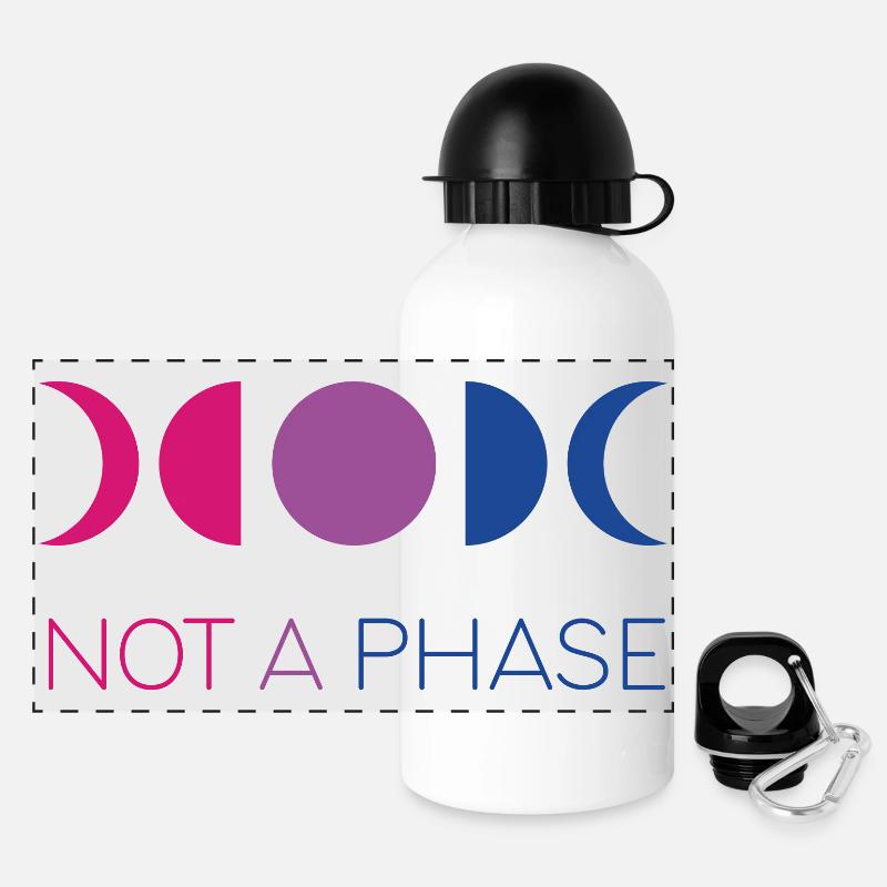 LGBTQ Pride Month - Not a Phase - Bisexual - Panoramic Thermal Bottle with Lid 500 ml - white