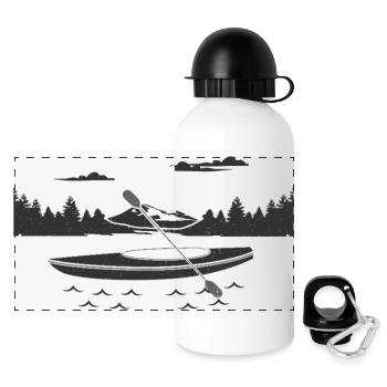 Kajak Kanu Kanadier Paddelboot Kanusport Paddler - Panorama Trinkflasche mit Deckel 500 ml - Weiß - Vorne