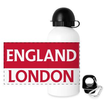 Englischer Fußball unterschreibt beim Club London - Panorama Trinkflasche mit Deckel 500 ml - Weiß - Vorne