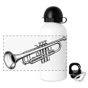 Trompete - Panorama Trinkflasche mit Deckel 500 ml - Weiß - Vorne