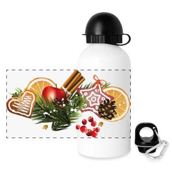 Christmas cookies - Panoramic Thermal Bottle with Lid 500 ml - white - Front