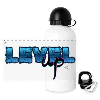 Level Up, Birthday - Panoramic Thermal Bottle with Lid 500 ml - white - Front
