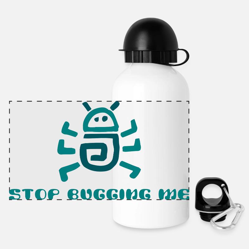 Stop Bugging Me Cartoon - Panoramic Thermal Bottle with Lid 500 ml - white