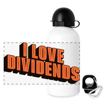 J’adore les dividendes - Gourde panoramique avec couvercle 500 ml - blanc - Devant