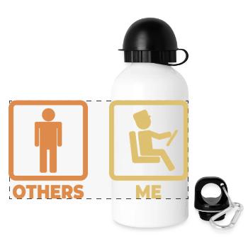 Bus Driver Stick Figure - Panoramic Thermal Bottle with Lid 500 ml - white - Front