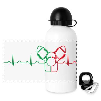 Moto Guzzi Heartbeat Italia - Panorama Trinkflasche mit Deckel 500 ml - Weiß - Vorne