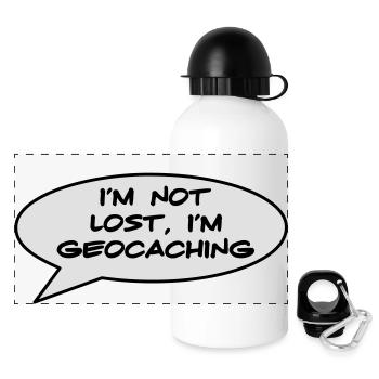 Geocaching - Panorama Trinkflasche mit Deckel 500 ml - Weiß - Vorne