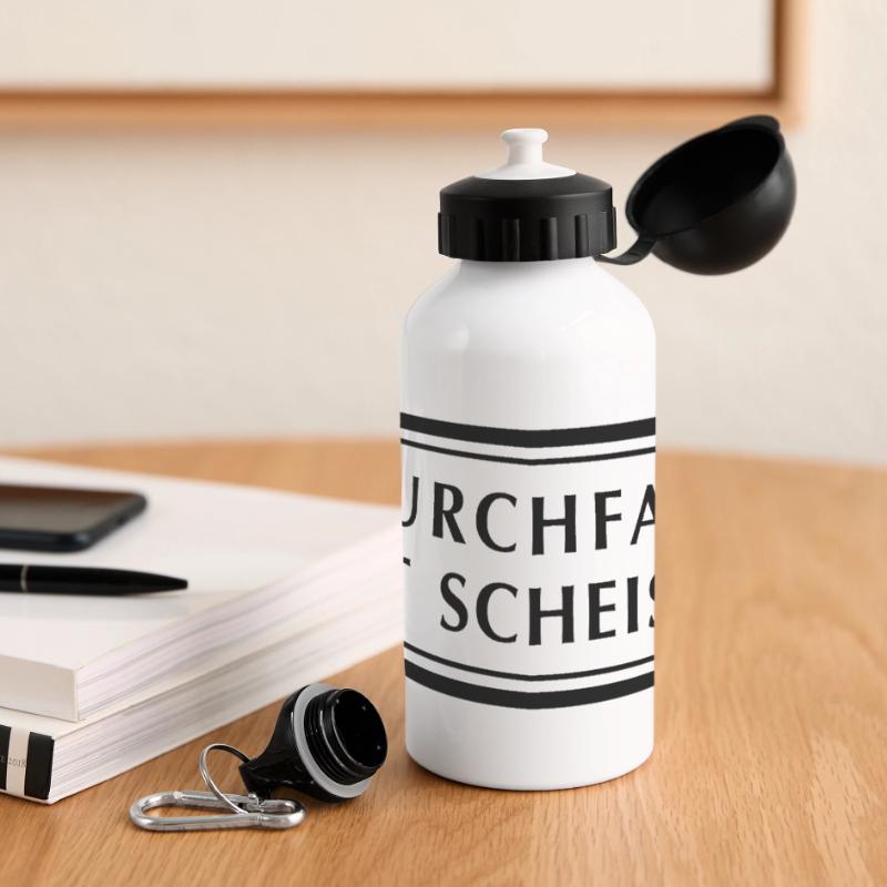 Durchfall ist Scheiße Panorama Trinkflasche mit Deckel 500 ml