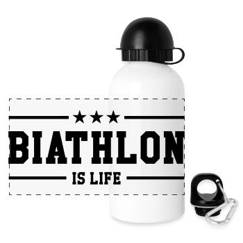 Biathlon is life - Gourde panoramique avec couvercle 500 ml - blanc - Devant