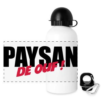 Paysan de ouf ! - Gourde panoramique avec couvercle 500 ml - blanc - Devant
