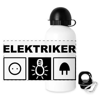 Elektriker Elektrik - Panorama Trinkflasche mit Deckel 500 ml - Weiß - Vorne