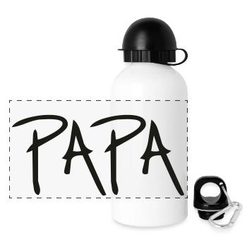Papa - Panorama Trinkflasche mit Deckel 500 ml - Weiß - Vorne