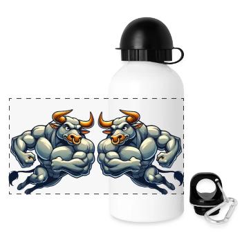 stier comic 2 - Panorama Trinkflasche mit Deckel 500 ml - Weiß - Vorne