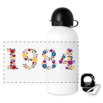 Fleurs 1984 - Gourde panoramique avec couvercle 500 ml - blanc - Devant