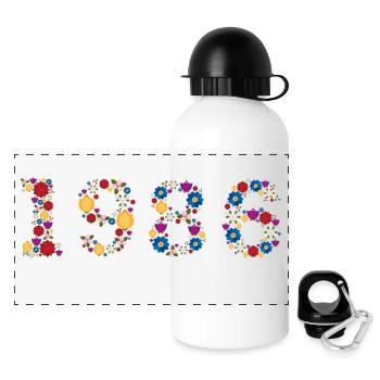 Fleurs 1986 - Gourde panoramique avec couvercle 500 ml - blanc - Devant