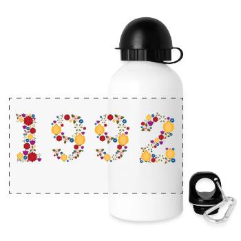 Fleurs 1992 - Gourde panoramique avec couvercle 500 ml - blanc - Devant