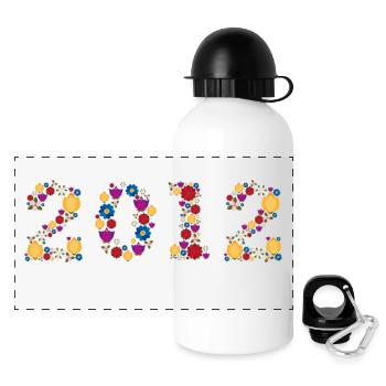 Fleurs 2012 - Gourde panoramique avec couvercle 500 ml - blanc - Devant