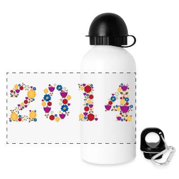 Fleurs 2014 - Gourde panoramique avec couvercle 500 ml - blanc - Devant