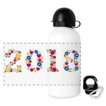 Fleurs 2018 - Gourde panoramique avec couvercle 500 ml - blanc - Devant