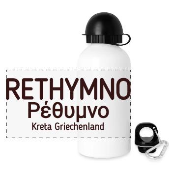 Kreta Rethymno - Panorama Trinkflasche mit Deckel 500 ml - Weiß - Vorne