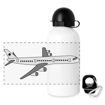 avion - Gourde panoramique avec couvercle 500 ml - blanc - Devant