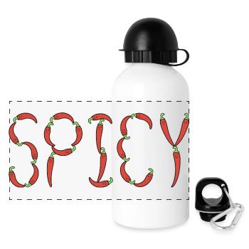 Chili épicé - Gourde panoramique avec couvercle 500 ml - blanc - Devant