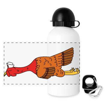 Lustiges Thanksgiving-Truthahn-Matrosenhut-Nautisches Geschenk - Panorama Trinkflasche mit Deckel 500 ml - Weiß - Vorne