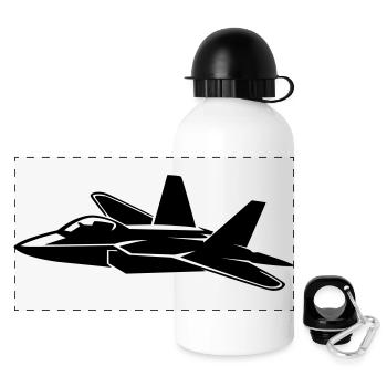 Flugzeug - Panorama Trinkflasche mit Deckel 500 ml - Weiß - Vorne