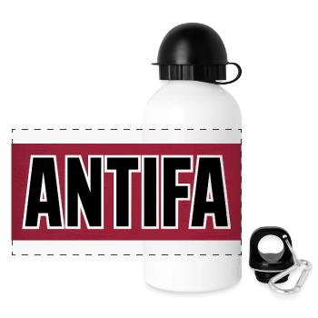 Antifa - Produits dérivés antifascistes - Gourde panoramique avec couvercle 500 ml - blanc - Devant