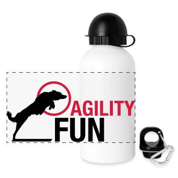 agilityfun_reifen_bordercollie - Panorama Trinkflasche mit Deckel 500 ml - Weiß - Vorne