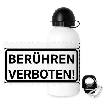 berühren verboten 1 - Panorama Trinkflasche mit Deckel 500 ml - Weiß - Vorne
