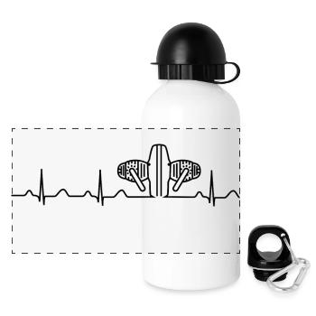 Heartbeat Boxer black - Gourde panoramique avec couvercle 500 ml - blanc - Devant