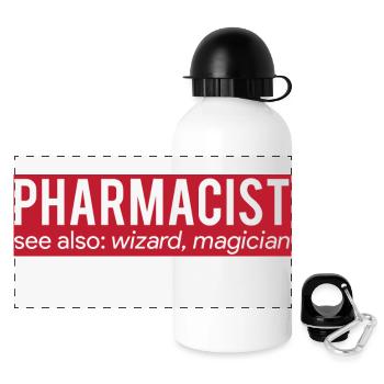 Pharmazie / Apotheker: Pharmacist - see also: - Panorama Trinkflasche mit Deckel 500 ml - Weiß - Vorne