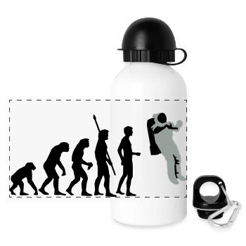 evolution_astronaut_2c - Panorama Trinkflasche mit Deckel 500 ml - Weiß - Vorne