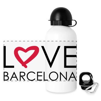 love barcelona - Panorama Trinkflasche mit Deckel 500 ml - Weiß - Vorne