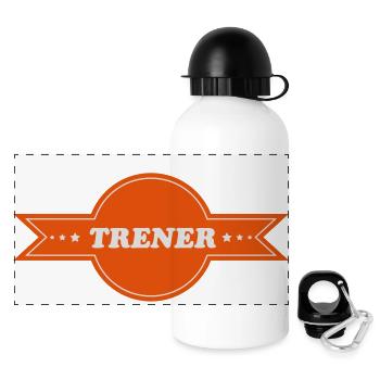 TRENER 111 - Panorama Trinkflasche mit Deckel 500 ml - Weiß - Vorne