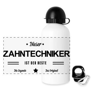 Bester Zahntechniker - Panorama Trinkflasche mit Deckel 500 ml - Weiß - Vorne