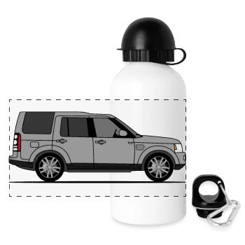 Entdeckung 4 Grau - Panorama Trinkflasche mit Deckel 500 ml - Weiß - Vorne
