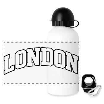 London-Logo: College-Design mit britischem Stil - Panorama Trinkflasche mit Deckel 500 ml - Weiß - Vorne