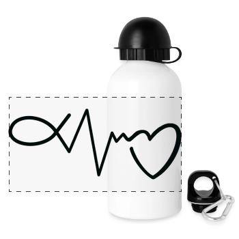 Herzlinie Signatur - Panorama Trinkflasche mit Deckel 500 ml - Weiß - Vorne