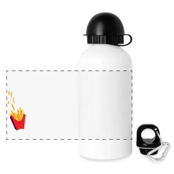 Teile mein Essen nicht - Panorama Trinkflasche mit Deckel 500 ml - Weiß - Vorne