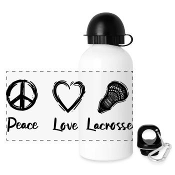 Lacrosse Routine - Panorama Trinkflasche mit Deckel 500 ml - Weiß - Vorne