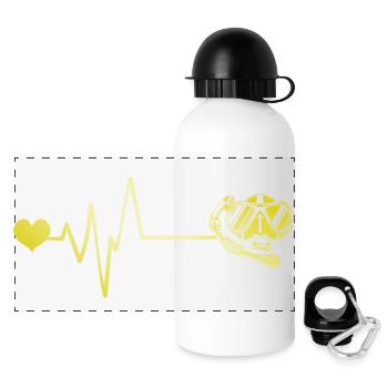 Diving goggles pulse heart - Panoramic Thermal Bottle with Lid 500 ml - white - Front