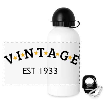Vintage is 1933 - Panoramic Thermal Bottle with Lid 500 ml - white - Front