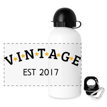 Jahrgang ist 2017 - Panorama Trinkflasche mit Deckel 500 ml - Weiß - Vorne