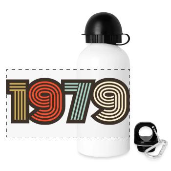 1979 rétro vintage - Gourde panoramique avec couvercle 500 ml - blanc - Devant